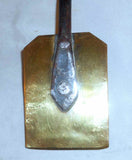 Old Spatula Half Round Forged Iron Handle with Hanging Loop & Riveted Brass Head