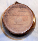 1939 Redware Glazed Large Pitcher Thomas Stahl Light Mottled Dark Greenish Brown