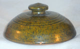 1937 Thomas Stahl Redware Glazed Speckled Green Covered Jar Powder Valley PA