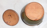 1937 Thomas Stahl Redware Glazed Speckled Green Covered Jar Powder Valley PA