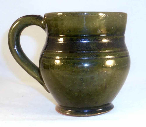 1948 Russell Stahl Redware Creamer Olive Green Lead Glaze Applied Handle