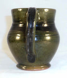 1948 Russell Stahl Redware Creamer Olive Green Lead Glaze Applied Handle