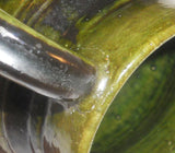 1948 Russell Stahl Redware Creamer Olive Green Lead Glaze Applied Handle
