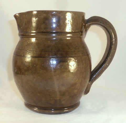 Antique 1938 Thomas Stahl Glazed Redware Pitcher Powder Valley PA For the Grafes