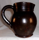 1938 Redware Glazed Bulbous Shaped Pitcher Thomas Stahl Made for Gertrude Souder