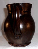 1938 Redware Glazed Bulbous Shaped Pitcher Thomas Stahl Made for Gertrude Souder