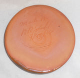 1948 Glazed Redware Round Plaque w/ Raised Wheat Sheaf Design by Russell Stahl