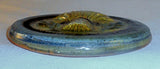 1948 Glazed Redware Round Plaque w/ Raised Wheat Sheaf Design by Russell Stahl