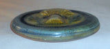 1948 Glazed Redware Round Plaque w/ Raised Wheat Sheaf Design by Russell Stahl