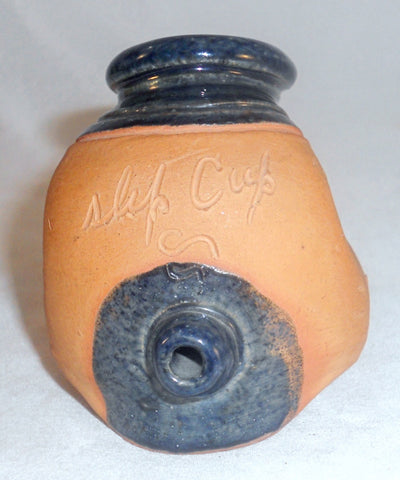 1949 Redware Single Quill Opening Slip Cup or Trailer Glazed Top Russell Stahl