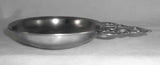 Vintage Pewter Porringer Handle w/ Flowers & Crescents Jay Stauffer of Lititz PA