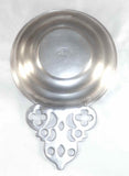 Vintage Pewter Porringer Handle w/ Flowers & Crescents Jay Stauffer of Lititz PA