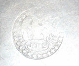 Vintage Pewter Porringer Handle w/ Flowers & Crescents Jay Stauffer of Lititz PA