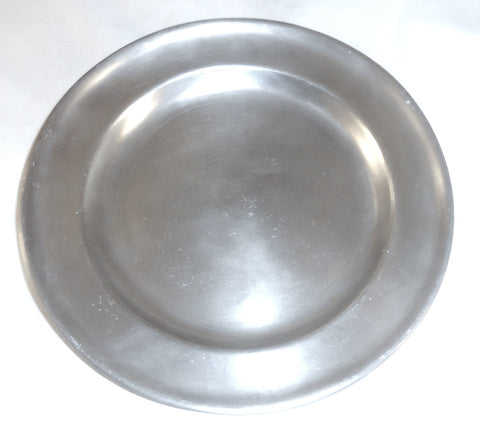 Vintage Pewter 7 1/2" Plate Curved Raised Edge By Jay Stauffer Spread Eagle Mark