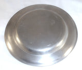 Vintage Pewter 7 1/2" Plate Curved Raised Edge By Jay Stauffer Spread Eagle Mark