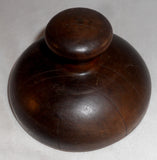 Turned Single Piece Walnut Wood Butter Print Deep Carved Swimming Swan Design