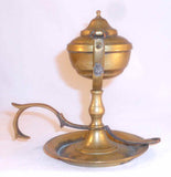 Antique Brass Gimbaled Fluid Lamp Swivel Tank for Hanging Hinged Wick Cover