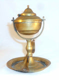 Antique Brass Gimbaled Fluid Lamp Swivel Tank for Hanging Hinged Wick Cover