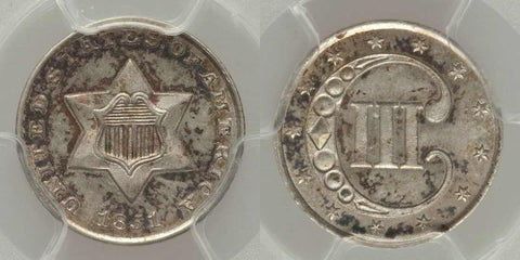 Uncirculated 1851 Three-Cent Uncirculated Silver Coin PCGS Graded MS65