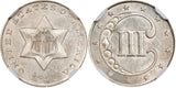 Beautiful Lustrous 1851 Three-Cent Uncirculated Silver Coin NGC Graded MS61