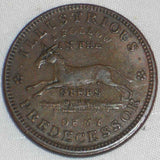 1837 Hard Times Copper Token Turtle and Running Mule Executive Financiering/Follow My Predecessor Choice Very Fine HT 33