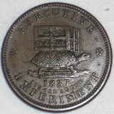 1837 Hard Times Copper Token Turtle and Running Mule Executive Financiering/Follow My Predecessor Choice Very Fine HT 33