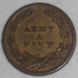 1863 Copper Patriotic Civil War Token US Capitol Army & Navy Fuld 233/312a VF+