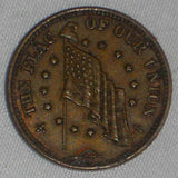 1863 Copper Patriotic Civil War Token Flag Our Union/Shoot Him On Spot DIX XF+