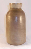 Vintage Salt Glazed Gray Colored Cylindrical Undecorated Stoneware Tall Jar