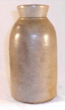 Vintage Salt Glazed Gray Colored Cylindrical Undecorated Stoneware Tall Jar