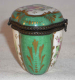 Vintage Hand Painted Porcelain Trinket Box Quattro Lobe Shape Floral Decoration