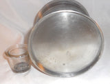 Antique American Pewter Inkwell Glass Insert Attributed to Trask Shop Beverly MA