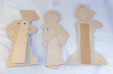 Three Old Stand-Up Mechanical Valentines Boy W/ Apple Boy Matador Girl W/ Heart