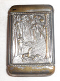 Antique Chromed Metals Match Safe or Vesta Raised Design Depicting Fox Hunt