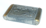 Antique Chromed Metals Match Safe or Vesta Raised Design Depicting Fox Hunt