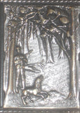 Antique Chromed Metals Match Safe or Vesta Raised Design Depicting Fox Hunt