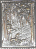 Antique Chromed Metals Match Safe or Vesta Raised Design Depicting Fox Hunt