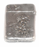 Antique Silver Colored Metal Match Safe or Vesta Raised Black-eyed Susan Flowers