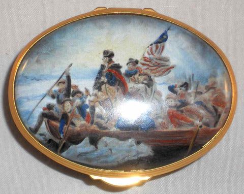 Collection of Mount Vernon Enameled? Box George Washington Crossing The Delaware