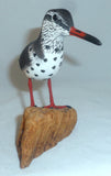 1994 Carved Wood and Painted Shore Bird Driftwood Base John & Patty Waterfield