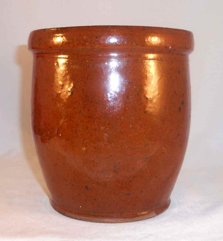 Antique Redware Glazed Storage Jar Shaped Rim Willoughby Smith Womelsdorf PA