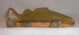 1986 Glazed Redware Folk Art Small Mouth Bass Figurine Williams Berks County PA