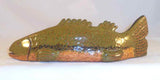 1986 Glazed Redware Folk Art Small Mouth Bass Figurine Williams Berks County PA