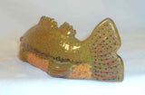 1986 Glazed Redware Folk Art Small Mouth Bass Figurine Williams Berks County PA