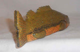 1986 Glazed Redware Folk Art Small Mouth Bass Figurine Williams Berks County PA