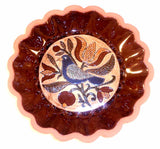 1984 Redware Small Deep Dish Sgraffito Distelfink Tulip Oley Valley Gerald Yoder