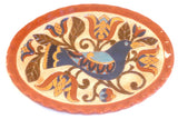 1995 Gerald Yoder Oley Valley Redware Tulipware Oval Dish Sgraffito Bird Tulips