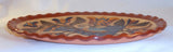 1995 Gerald Yoder Oley Valley Redware Tulipware Oval Dish Sgraffito Bird Tulips