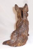 Cast Iron Still Penny Bank Scottie Dog Sitting on His Hind Legs with Ears Perked