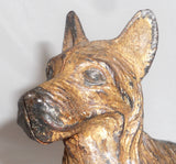 Cast Iron Still Penny Bank Scottie Dog Sitting on His Hind Legs with Ears Perked